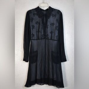 Nostalgia Vintage 90s Whimsigoth Black Lace Collar Dress